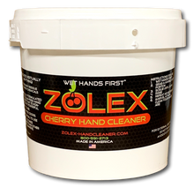 Load image into Gallery viewer, Water-Activated - Cherry Hand Cleaner - Three (3) Shop-sized 3lb Tubs with Dispenser